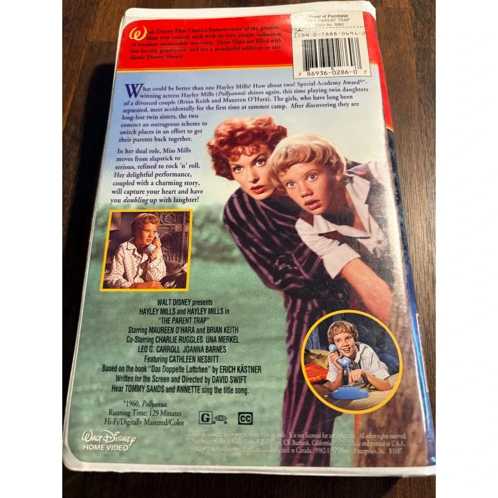 The Parent Trap VHS Walt Disney Film Classics Hayley Mills Collection 1961 Movie